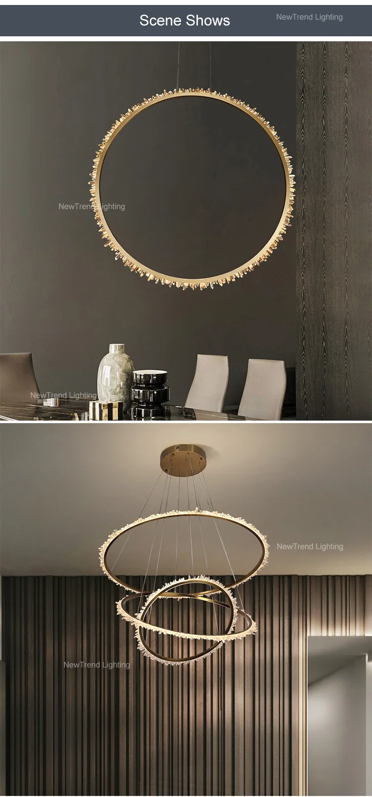 cpl 230 modern minimalist style circular crystal chandelier living room dining room decorative led pendant light  -4