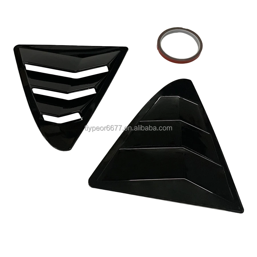 product tiypeor gloss black side add on window louver shutter cover trim for lexus is 2013   2020-4