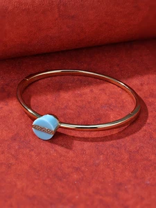 Bridetalk S925 Sterling Silver Gold Plated Zircon Vintage Bangles Women Dainty Jewelry Gift  Made Guangdong Wedding