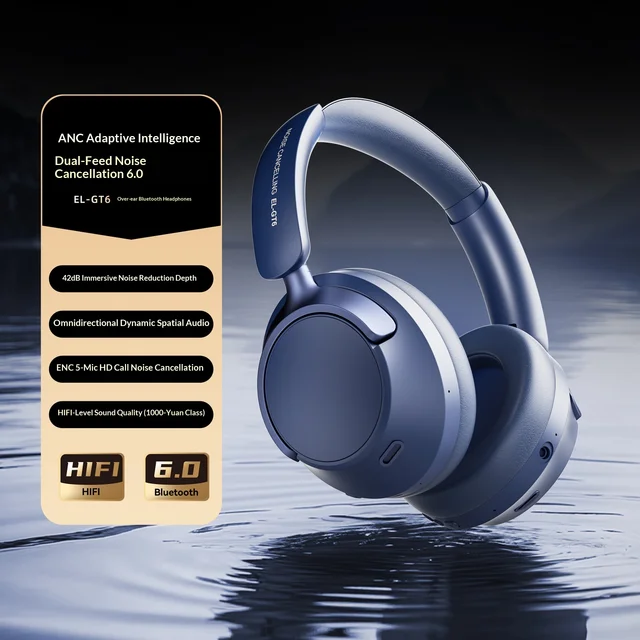 Metal Over-ear ANC Gaming Headset 6.0 for 5.5 HiFi Sound Low Latency for Mobile Phone JL Chipset New Model 2025