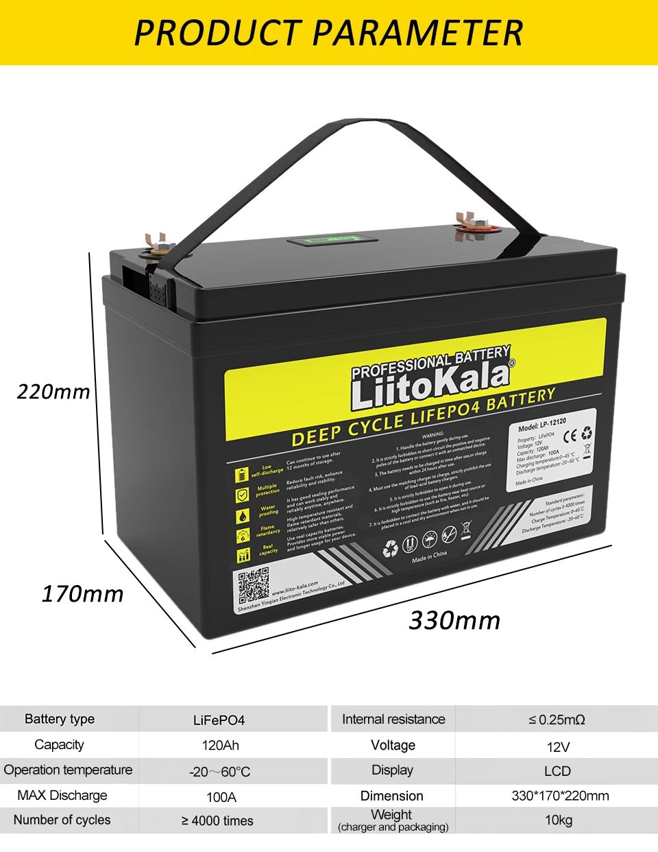 Liitokala 12v 120ah Lifepo4 Lithium Ion Batteries Pack Deep Cycle