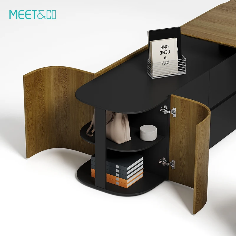 Wholesale Customizable Luxury Modern Boss Table Desk Wood Office Table With Elegant Design for Boss or Executive Use