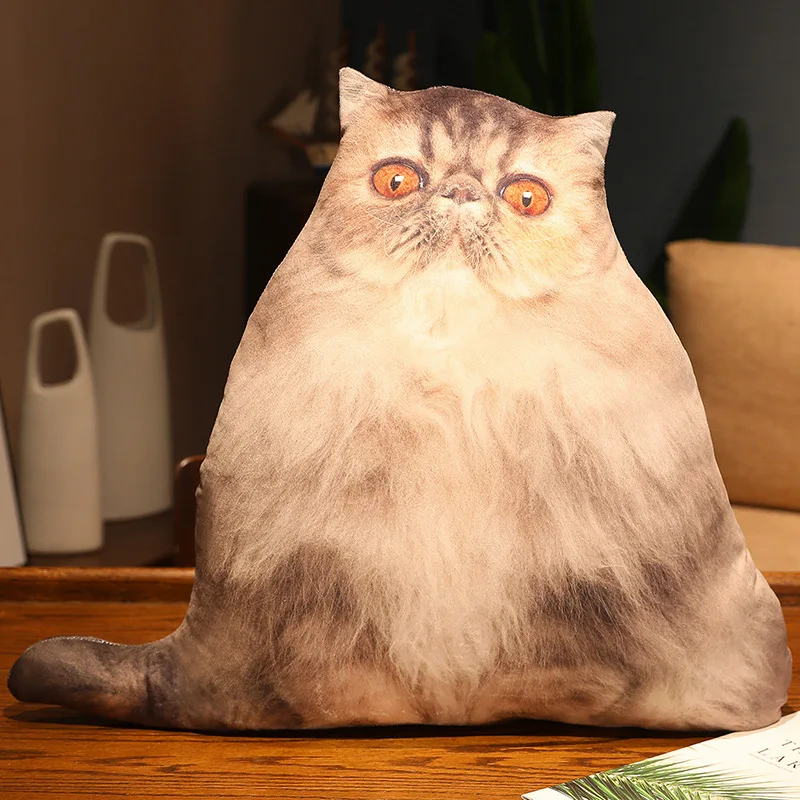 Simulación creativa gato tiro almohada de peluche almohada gato almohada  cojín regalo realista animal de peluche animal