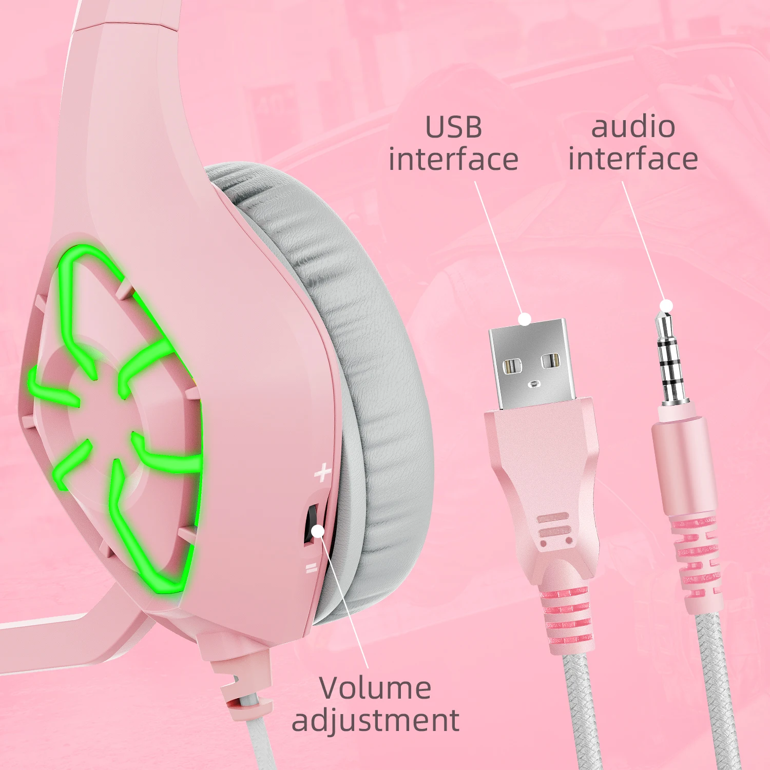 RGB Volume Button Surround Sound Gamer Headset Game Earphones With Mic Cat Ear G102 Gaming Headphones for PS4 Old Xbox One PC