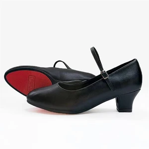 LadiesLeather Modern Dance Shoes Low-Heeled Soft-Soled Square Ballroom Dancing Shoes Professional Competition Dance Shoes