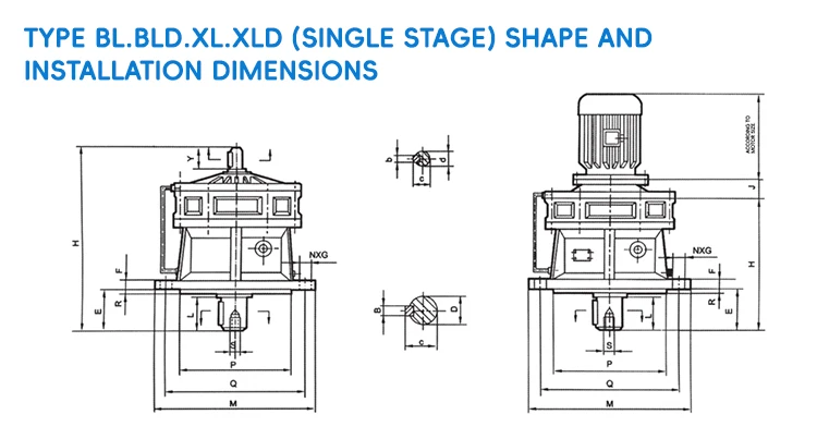 product factory price bld3 b3 electric motor gearbox 740nm speed reducer cycloidal gear custom odm for construction farm machinery-12