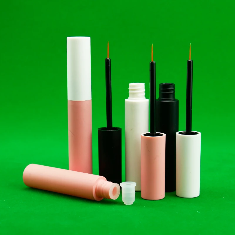 Empty Pink Mascara Tubes Square Eyelash Tube Makeup Eyeliner Tube with Brush Plastic Cosmetic Screen Printing Carton Box 50PCS