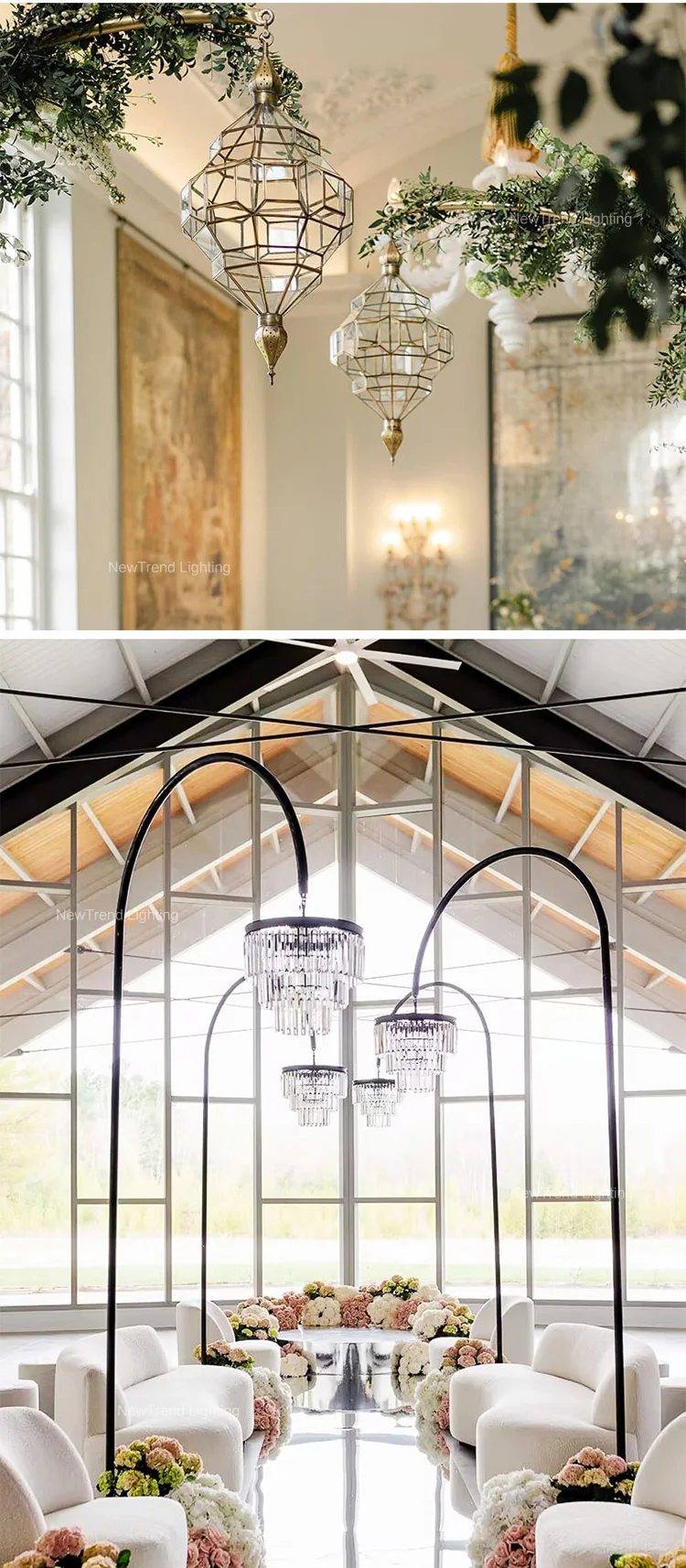 lc0416 luxury event centerpieces road guid chandelier stand for wedding decoration floor lamp -5