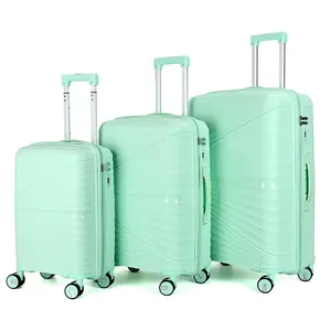 High Quality 3-Piece Set Simple Fashionable PP Luggage Suitcase Cloth Handle Luxury Travel Bags Durable Spinner Wheels for Trips
