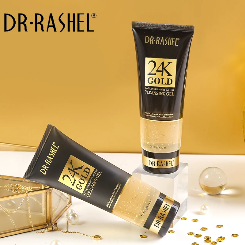 DR RASHEL Deep Cleansing Moisturizing Anti Aging 24K Gold Exfoliating Whitening Facial Peeling Cleansing Gel 100ml