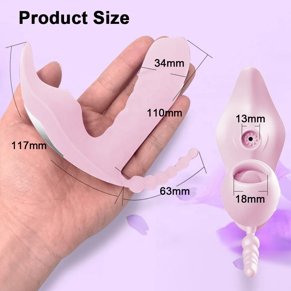 Factory Wholesale APP Control 3 in 1 Wearable Sucking Dildo Vibrator Sex Toys for Women Tongue Licking Sucker Vacuum Simulator