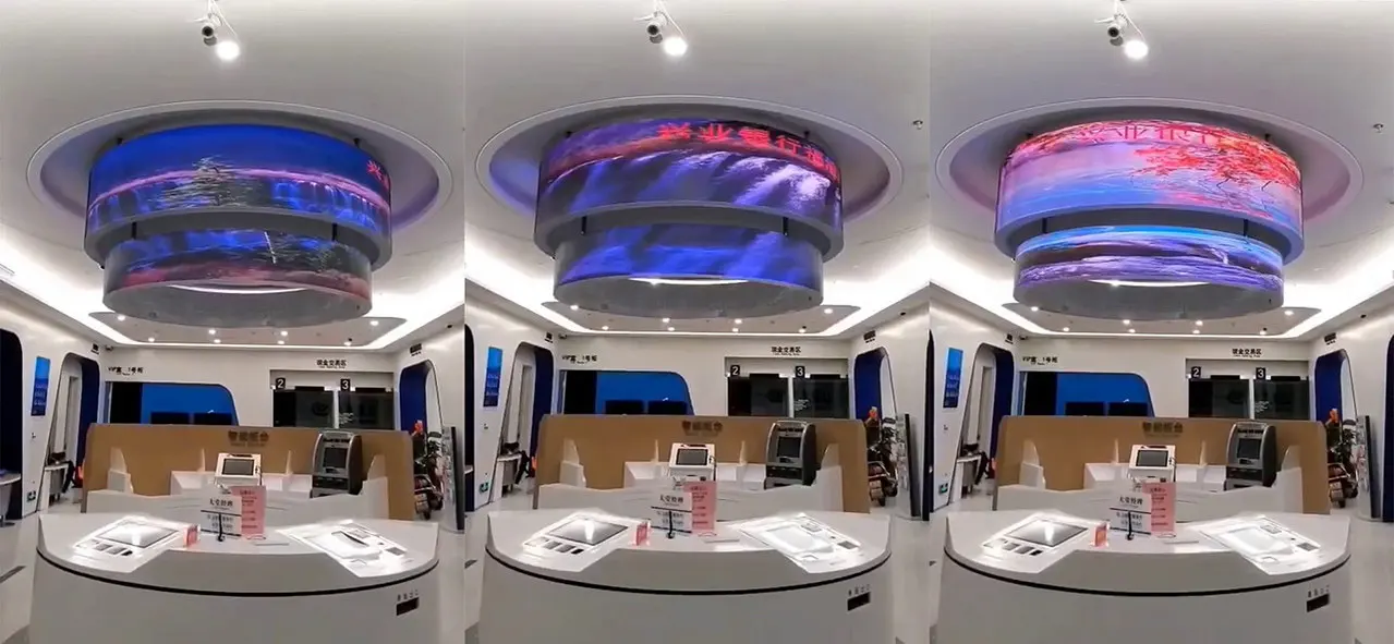 indoor hanging circle curved led display