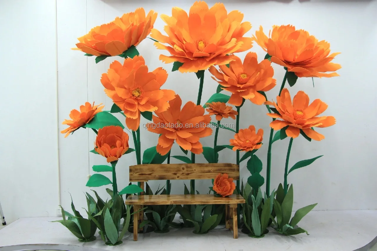 Artificial Flower Freestanding Customized Paper Giant Flower For Wedding Decor Window Display