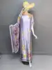 A tapestry of blossoms in pale purple-one size
