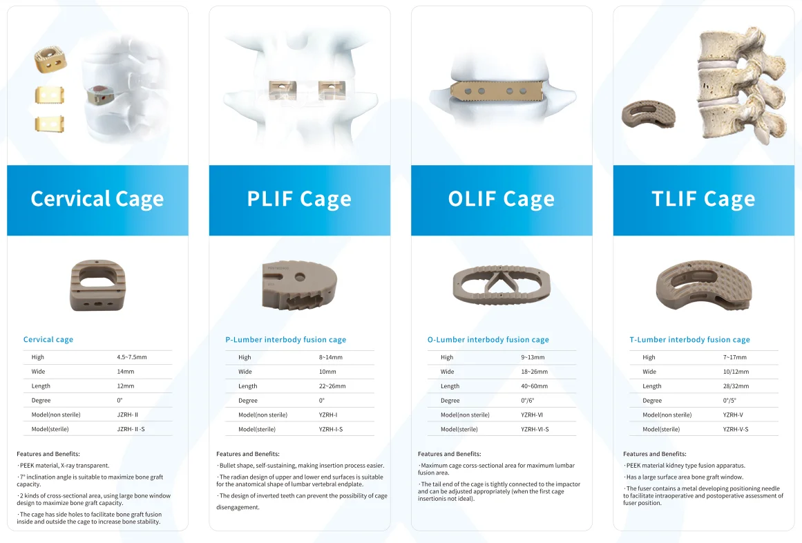 Spine Cage Medical Implant Specifications