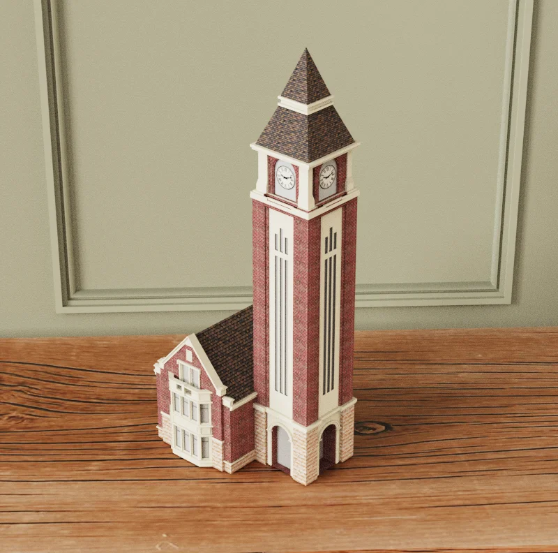product custom miniature 3d architectural scale model souvenir miniature building house resin bell tower miniature building souvenir-5