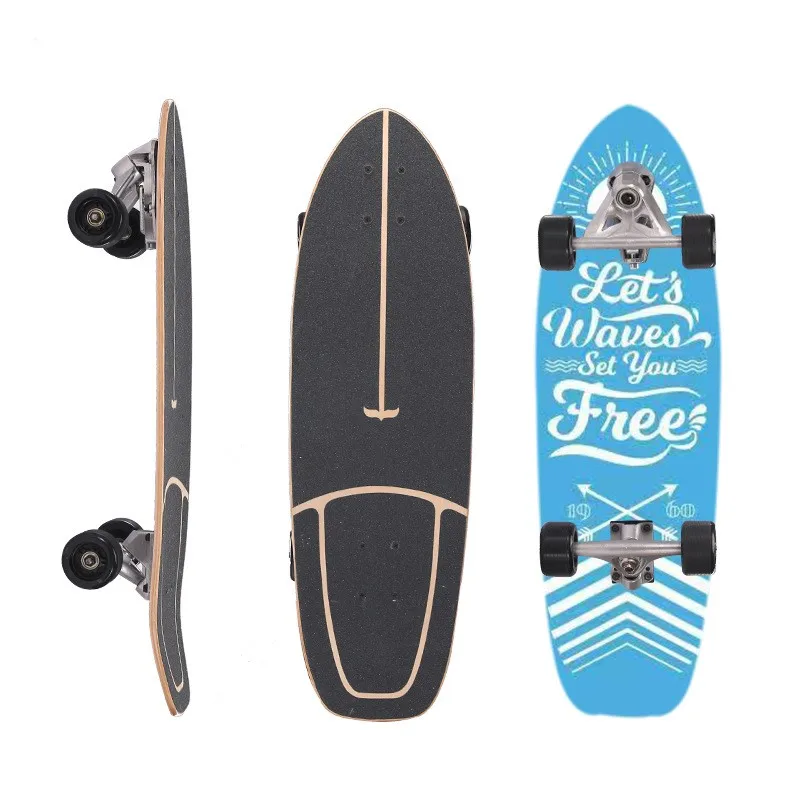 Cruiser-monopatín con forma de pez para niños, tabla de Surf de
