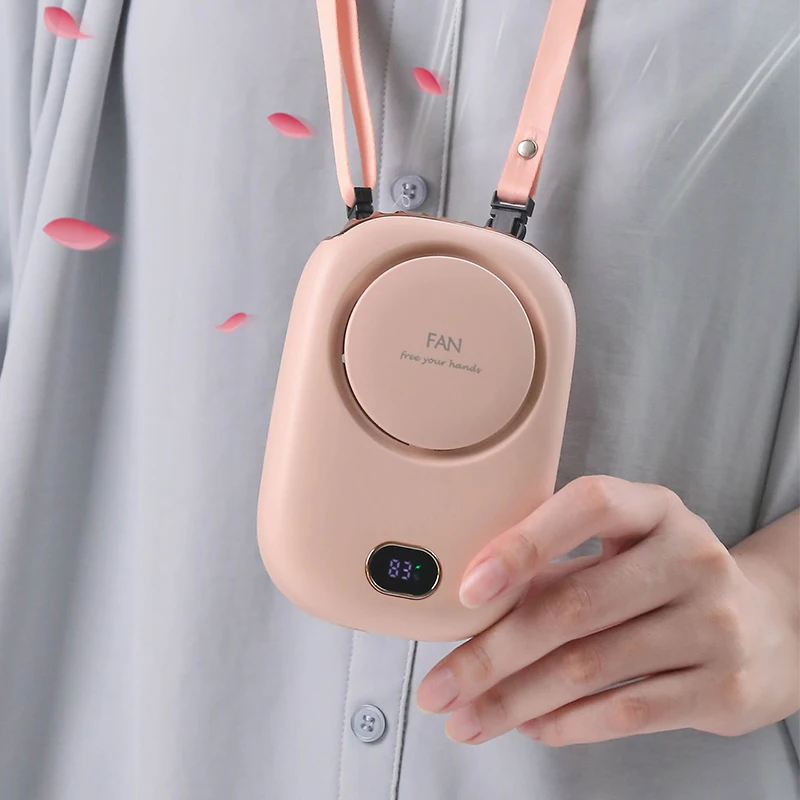 2000mah Household Battery Necklace Fan Air Cooler Mini Portable