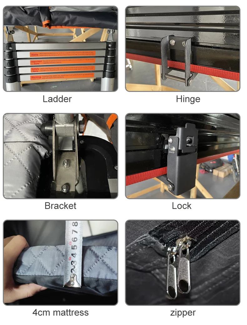 Shendun Hard Shell Aluminium Roof Top Tent Hard Shell Car Roof Tent 4