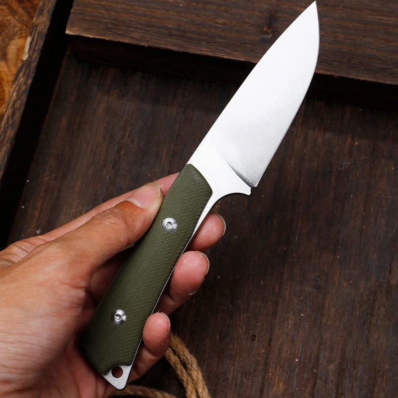 Factory Directly Premium Quality Natural Wood Handle Outdoor Fixing Knife  Camping Folding Knives with Rope Cutting