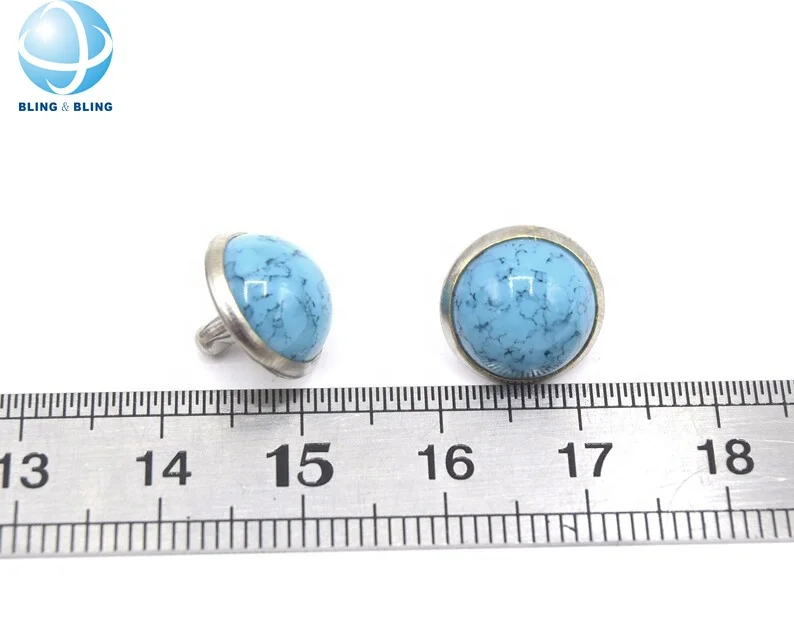 Заводские оптовые пользовательские круглые заклепки бирюзовый камень для кожаной одежды DIY