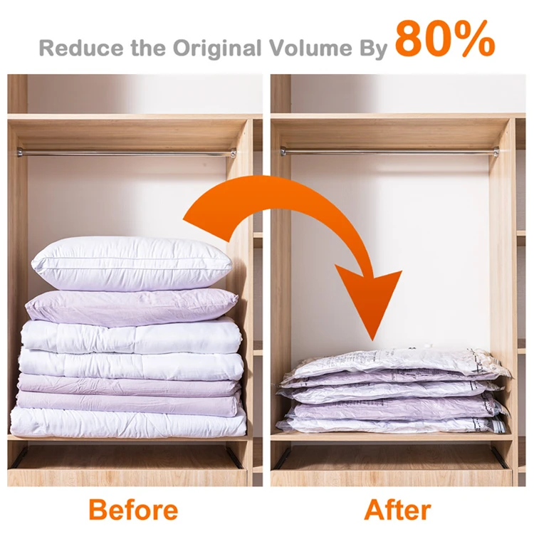 Factory Direct Custom Large Plastic Storage Bags for Travel Vacuum Clothing and Bedding Storage