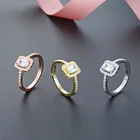 18k Gold Diamond Rings 18K Gold Plated Cubic Zirconia Single Diamond Sterling Silver Engagement Promise Rings For Women