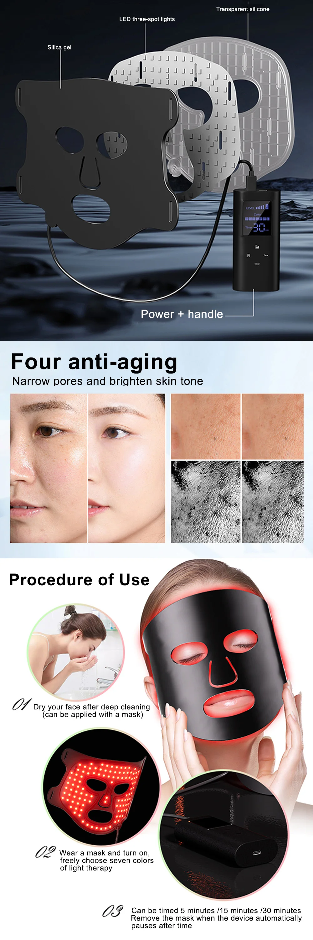 Home Use Infrared Red Led Light Skin Therapy Wireless Led Beauty Face