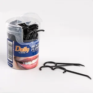 Daily Care New Arrival JS2001D Bamboo Dental Flosser Eco-friendly Bamboo Charcoal Toothpick for Adult Oral Care