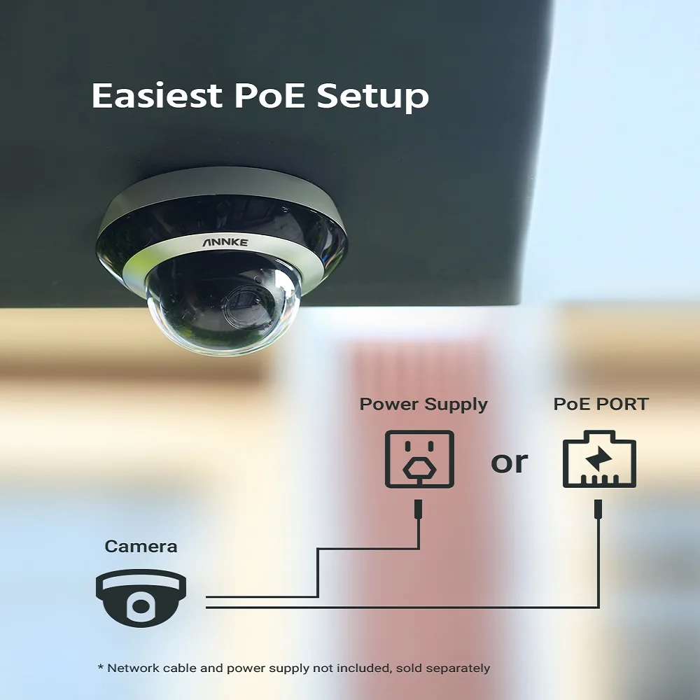 ANNKE Kamera 4MP 4X Zoom Optik PoE PTZ IP66, Kamera Keamanan Warna Luar  Ruangan Tahan Air dengan Penglihatan Malam dan Anti-kabut