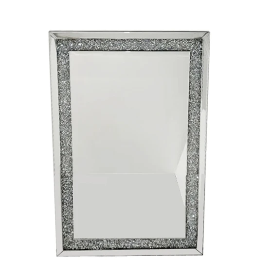 Sparkly Rectangle Crushed Diamond Decorative Bling Wall Mirror