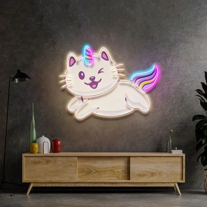 Insegna al neon del gatto Luce a led del gatto Zampe di gatto