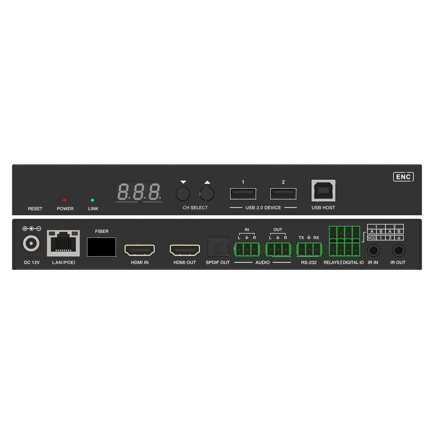 4K60 hdmi Faceplate Ip Extender Over Lan Many to Many POE IR Encoder Decoder Open API