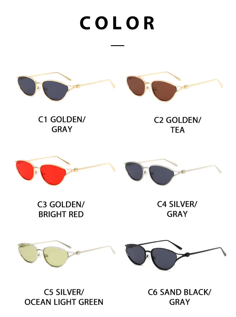2026 New Cat Eye Luxury Women's Metal Sunglasses Wholesale Eyewear_voghion.com