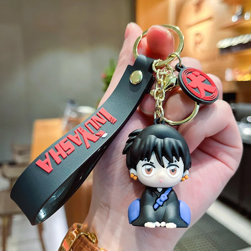 Jet Tag Keychains Inuyasha Cartoon Cute Inuyasha Doll 3D Keychains Portable Car Key Ring ...