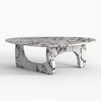 Calacatta Viola High End Marble Antique Triangle Small Living Room Furniture Coffee Table