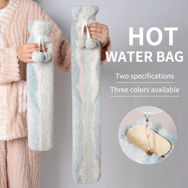Extended Moon Velvet Soft Cloth Cover, Long Strip Hot Water Bag, Water Injection and Heating Water Bag
