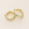 14k color-retaining square beaded ring