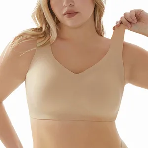 Low MOQ Sale No Steel Ring Jelly Bra Wide Womens Underwear  Bras Plus Size Seamless Women's Bra for Suitable for Obesity