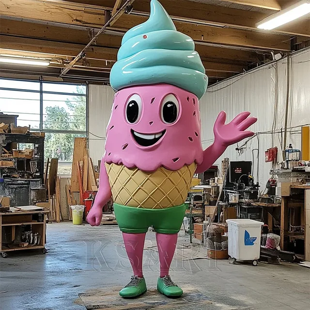 Large Outdoor Creative Ice Cream Cone Sculpture Dessert Shop Storefront Decoration