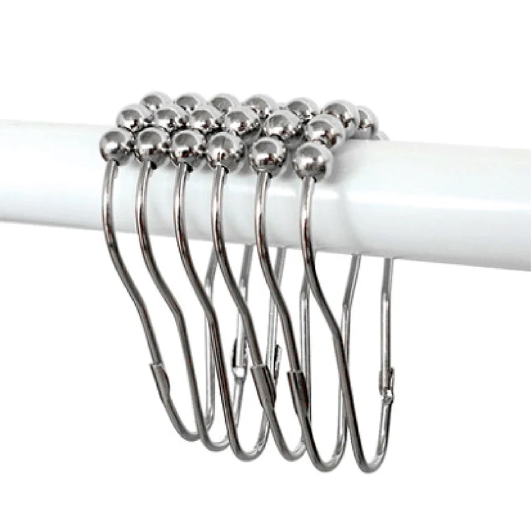 Ванная комната поставка прочные нержавеющие скрепки-металлический карниз для шторки душа Heavy Duty закрытия Крючки Кольца 12