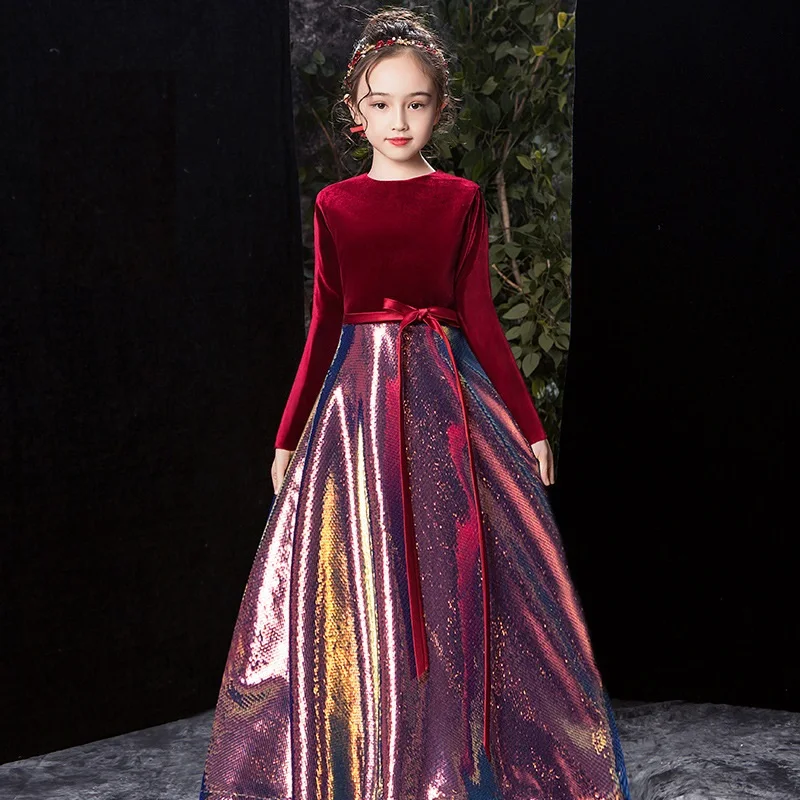 High Quality Red Elegant Child Princess Dress For Girls Shiny Sequin Skirt Design Children's Evening Dress For 11 Year Girls Buy Kids Princess Dress,Child Wedding Dress,3 Year Old Dresses Product on