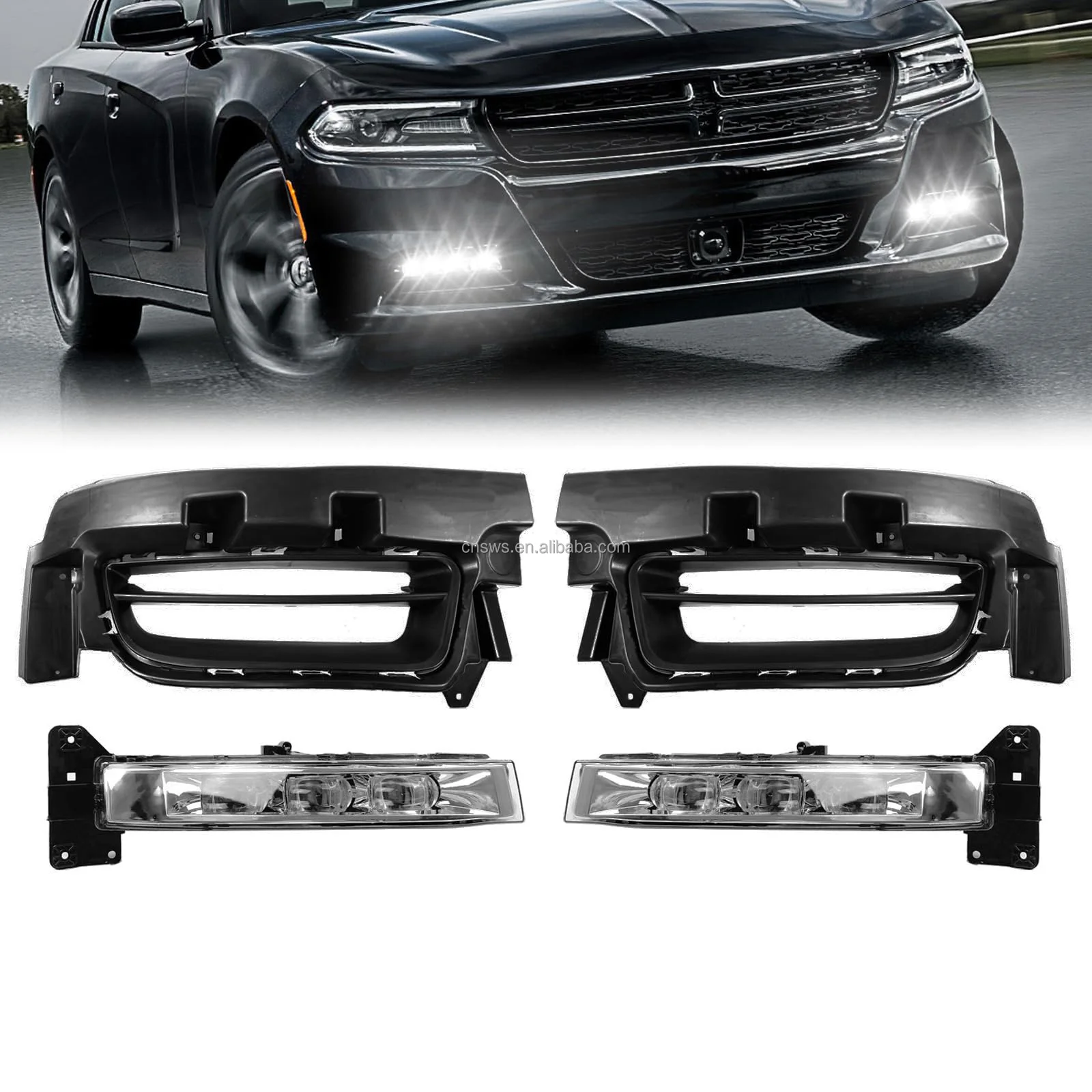 product car body kit performance parts oem style led drl fog light projector driving lamp auto lighting system for dodge charger 2015  -33