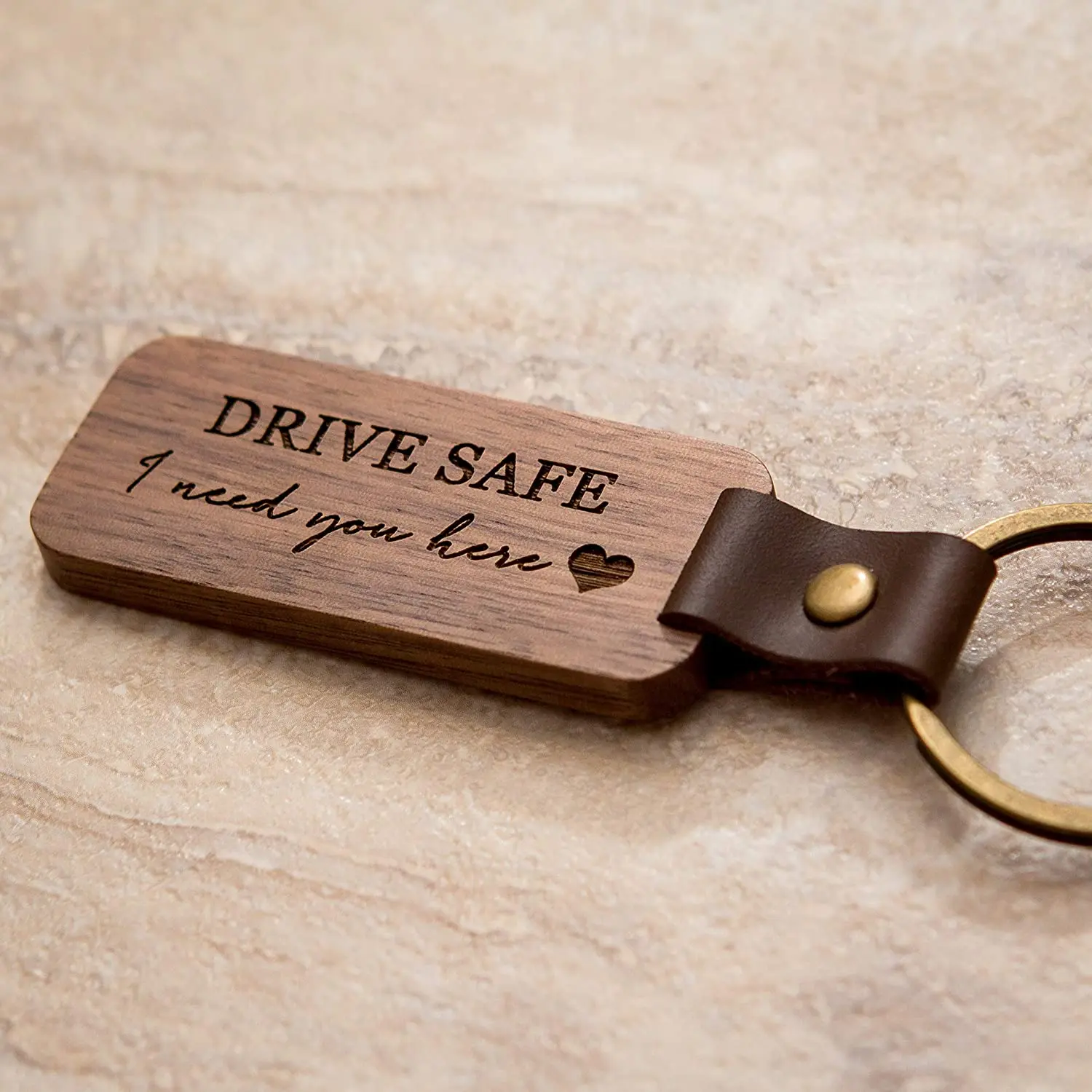 Keychain Key Chains Rectangle Wood Keychain Leather Wooden Key Ring