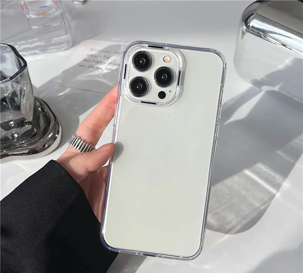 Clear Phone Case For Iphone X 7 8 10 11 12 13 14 15 Max Pro Plus Precision Hole Bumper Pc Tpu Custom Transparent SJK142  Laudtec factory