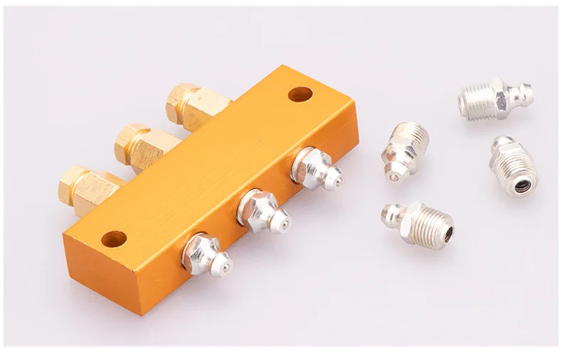 TEBAK Aluminum 2/3/4/5/6/7/8/10 Ways 6mm Outlet Lube Oil Piston Distributor Value Manifold Block for Centralized Lubrication