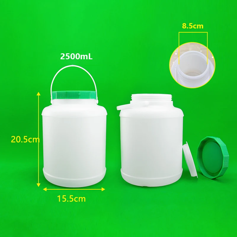 2500ml Clear Empty Square Plastic Jar Food HDPE Storaging Bottle Wholesale Empty Storage Bottle