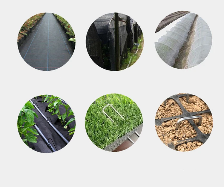 U Shaped Galvanized Garden Edging Pegs Landscape Staples Stakes Pins Ground Stakes Nails Garden