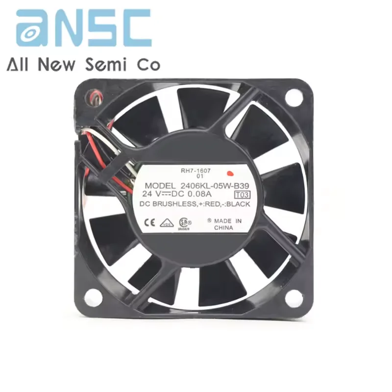 Cheap Axial flow fan 2406KL-05W-B39-T03 24V 0.08A 60X60X15mm Industrial DC cooling fan