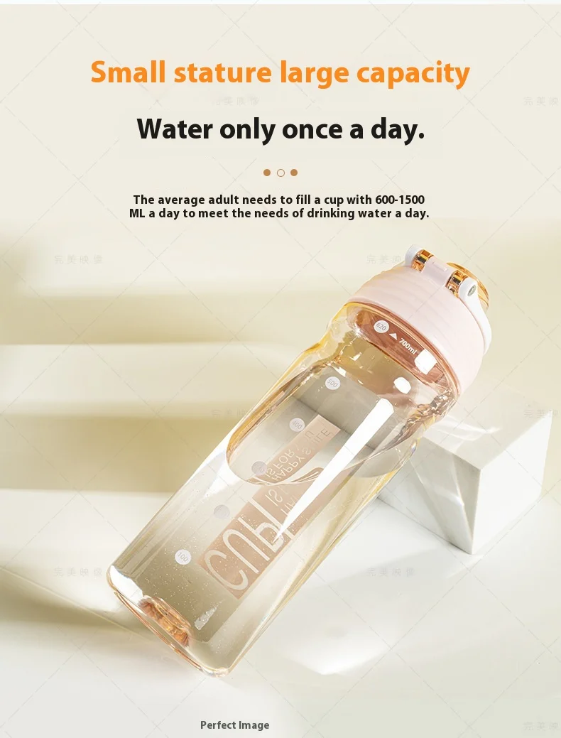 Custom Logo 560ml 700ml Unbreakable Sports Water Bottles Flip Top Clear Plastic Direct Drinking Boiling Applicability for Adults